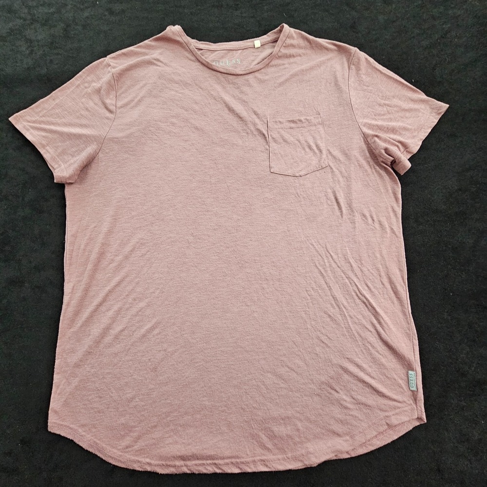 Guess Light Brown Short Sleeve Polyester Rayon Pocket T-Shirt Women's 2XL‎